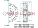 RODADERA SIMPLE D125X26MM C/EJE Y RODAMIENTOS